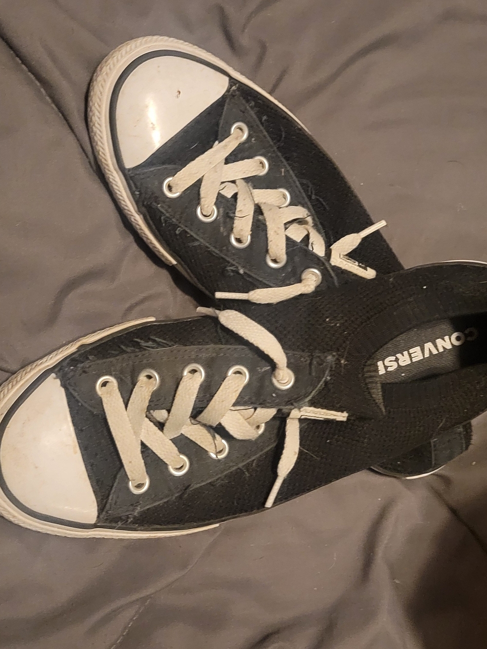 Converse Black Canvas Low-Top Sneakers with White Accents